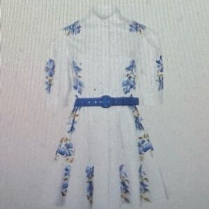 Anne fontaine Geraldine size 38 dress, printed, three-quarter sleeve with collar